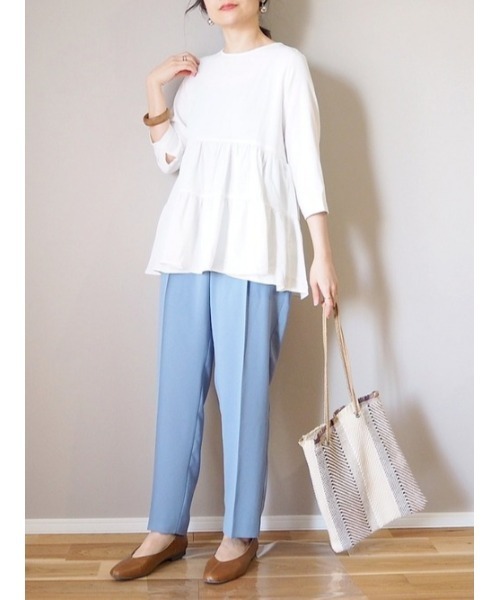 SUGAR BISKET（シュガービスケット）の「ティアードブラウス（シャツ/ブラウス・レディース・ホワイト/ブラック/ベージュ/ネイビー/ミント/スモークピンク・フリー）」の17枚目の写真