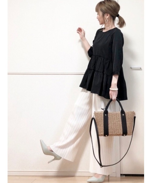 SUGAR BISKET（シュガービスケット）の「ティアードブラウス（シャツ/ブラウス・レディース・ホワイト/ブラック/ベージュ/ネイビー/ミント/スモークピンク・フリー）」の20枚目の写真