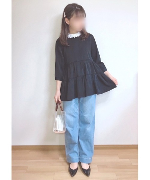 SUGAR BISKET（シュガービスケット）の「ティアードブラウス（シャツ/ブラウス・レディース・ホワイト/ブラック/ベージュ/ネイビー/ミント/スモークピンク・フリー）」の9枚目の写真