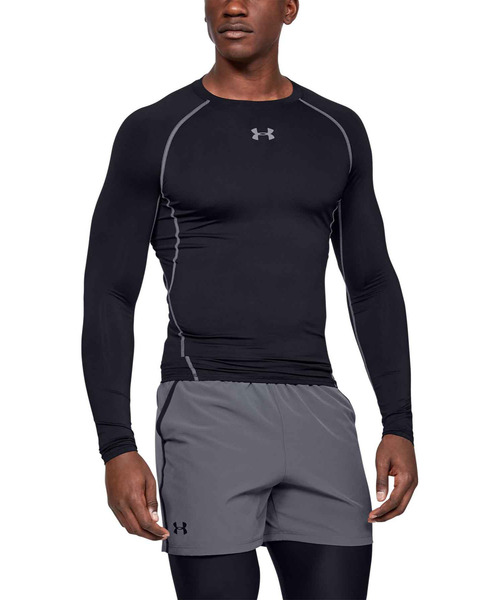 UNDER ARMOUR（アンダーアーマー）の「UAヒートギアアーマー ロングスリーブ シャツ（トレーニング/メンズ）（Tシャツ/カットソー・メンズ・ロイヤルブルー/ネイビー/ブラック/チャコールグレー/ホワイト/レッド・XXL/XL/MD/SM/LG/3XL）」の2枚目の写真