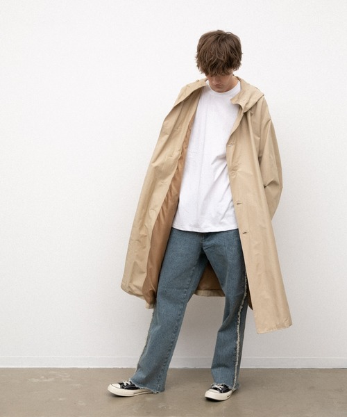 YARD PLUS（ヤードプリュス）の「YARD PLUS 　オーバーフードコート（モッズコート・メンズ・ブラック/ベージュ・FREE）」の3枚目の写真