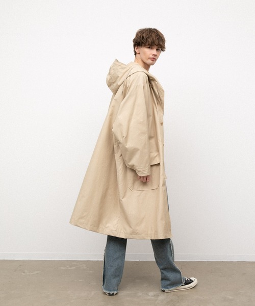 YARD PLUS（ヤードプリュス）の「YARD PLUS 　オーバーフードコート（モッズコート・メンズ・ブラック/ベージュ・FREE）」の14枚目の写真