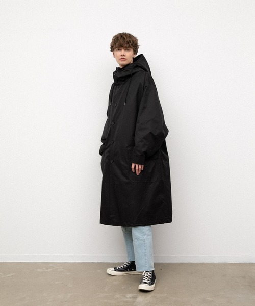 YARD PLUS（ヤードプリュス）の「YARD PLUS 　オーバーフードコート（モッズコート・メンズ・ブラック/ベージュ・FREE）」の7枚目の写真