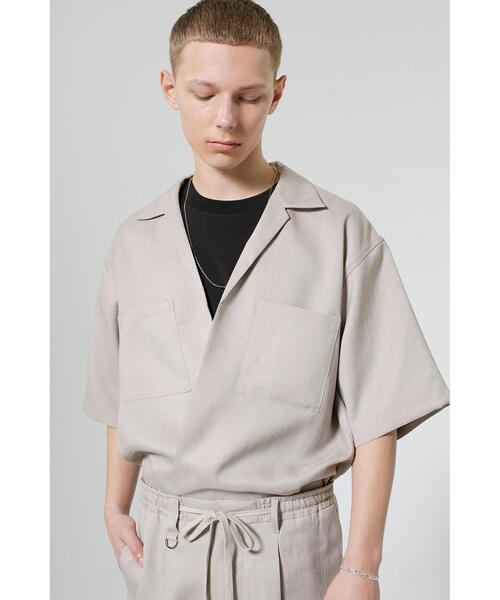 MONKEY TIME（モンキータイム）の「＜monkey time＞ PE/TWL LAPEL SHT/シャツ（シャツ/ブラウス・メンズ・ブラック/ダークグリーン/ナチュラル・MEDIUM/LARGE/X-LARGE/SMALL）」の2枚目の写真