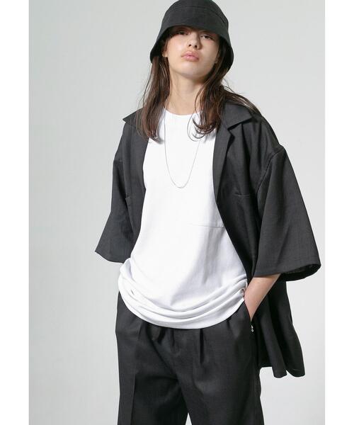 MONKEY TIME（モンキータイム）の「＜monkey time＞ PE/TWL LAPEL SHT/シャツ（シャツ/ブラウス・メンズ・ブラック/ダークグリーン/ナチュラル・MEDIUM/LARGE/X-LARGE/SMALL）」の4枚目の写真