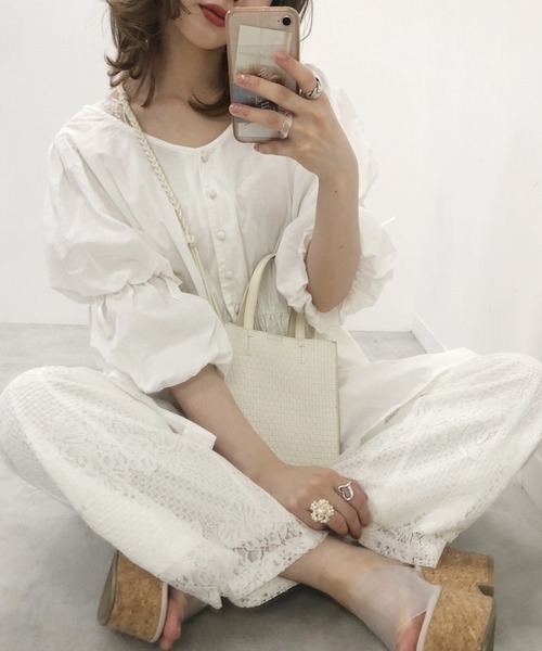 one after another NICE CLAUP（ワンアフターアナザーナイスクラップ）の「レースパンツ（その他パンツ・レディース・オフホワイト/サックスブルー/ベージュ・FREE）」の21枚目の写真