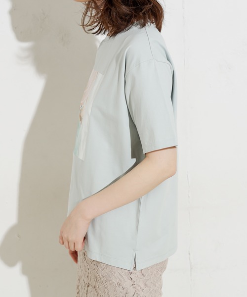 natural couture（ナチュラルクチュール）の「アソート女の子カラーフォトT（Tシャツ/カットソー・レディース・グレー/オフホワイト/ブルー/ライトベージュ・FREE）」の10枚目の写真