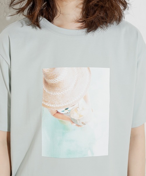 natural couture（ナチュラルクチュール）の「アソート女の子カラーフォトT（Tシャツ/カットソー・レディース・グレー/オフホワイト/ブルー/ライトベージュ・FREE）」の21枚目の写真
