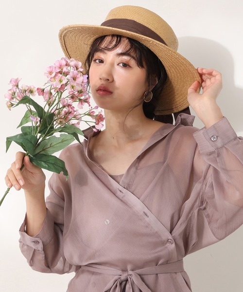 one after another NICE CLAUP(ワンアフターアナザーナイスクラップ)の「リボン付きカンカン帽子(ハット・レディース・カーキ/ブラウン/ベージュ・FREE)」の14枚目の写真