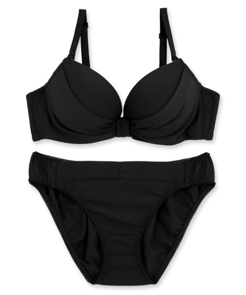 ブラ&ショーツセット 寄せ＆盛りのバストメイク サテン ふわ盛スムース