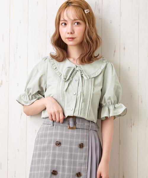 INGNI（イング）の「BIGフリル襟半袖／ブラウス（シャツ/ブラウス  