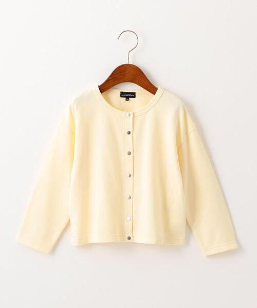 green label relaxing(グリーンレーベルリラクシング)の「〔WEB限定〕ミニ裏毛 スウェット カーディガン(カーディガン/ボレロ・キッズ・ナチュラル/ブラック/コバルトブルー/ライトブルー/ベージュ・145/155/135/105/125/115)」の3枚目の写真