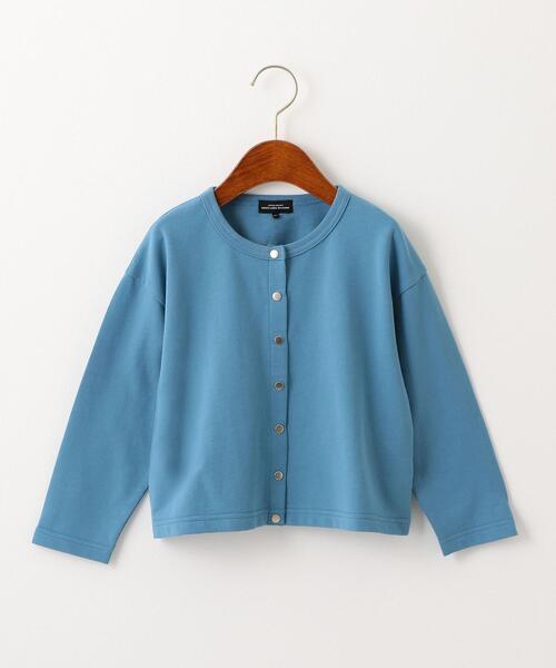 green label relaxing(グリーンレーベルリラクシング)の「〔WEB限定〕ミニ裏毛 スウェット カーディガン(カーディガン/ボレロ・キッズ・ナチュラル/ブラック/コバルトブルー/ライトブルー/ベージュ・145/155/135/105/125/115)」の5枚目の写真