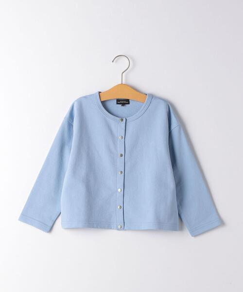 green label relaxing(グリーンレーベルリラクシング)の「〔WEB限定〕ミニ裏毛 スウェット カーディガン(カーディガン/ボレロ・キッズ・ナチュラル/ブラック/コバルトブルー/ライトブルー/ベージュ・145/155/135/105/125/115)」の4枚目の写真