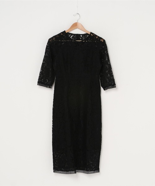 Lace Ladies(レースレディース)の「レースデザイン七分袖ワンピースドレス(ドレス・レディース・グリーン/ブラック/ワインレッド/ネイビー・L/M/S/XL)」の18枚目の写真