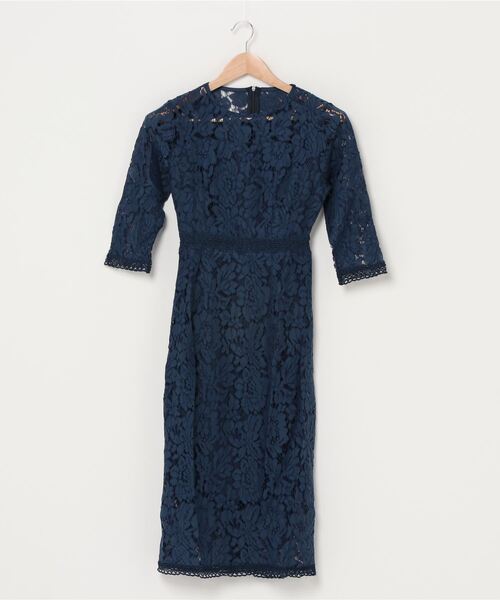 Lace Ladies(レースレディース)の「レースデザイン七分袖ワンピースドレス(ドレス・レディース・グリーン/ブラック/ワインレッド/ネイビー・L/M/S/XL)」の20枚目の写真