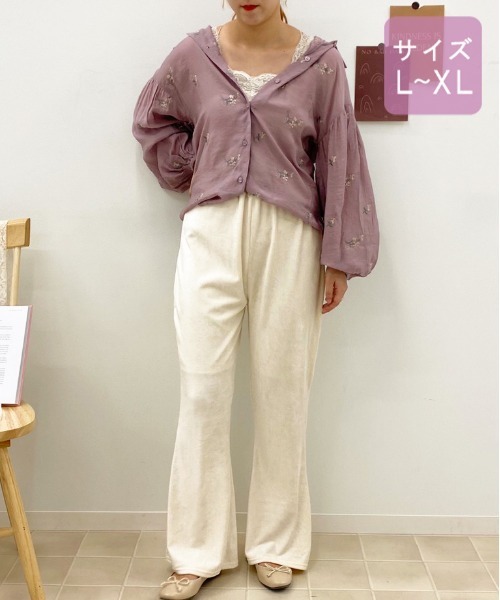 apres jour(アプレジュール)の「【大きいサイズ】ベロアイージーパンツ【ZOZOTOWN限定アイテム】(その他パンツ・レディース・アイボリー/ラベンダー/ライトベージュ/モカ・X-LARGE)」の8枚目の写真