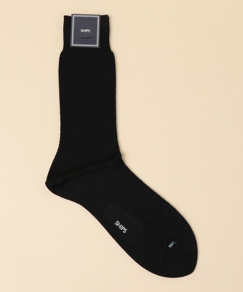 SHIPS（シップス）の「SHIPS:  へリンボーン コットン ドレス ソックス（ソックス/靴下・メンズ・ブラック/ネイビー/カーキ/ダークブルー/マルチ/グレー系その他・ONE SIZE）」の5枚目の写真