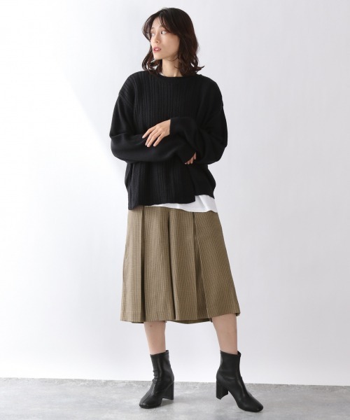 LOWRYS FARM(ローリーズファーム)の「チェックタックキュロット 897830(その他パンツ・レディース・ブラウン系その他/ホワイト系その他・FREE)」の3枚目の写真