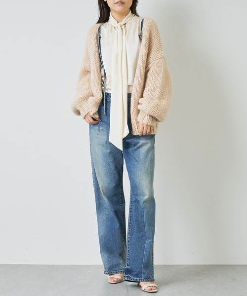 【美品】kolor 11AW モヘア ボタン デザイン カーディガン ベージュ 美品】kolor 11AW モヘア ボタン デザイン カーディガン ベージュ