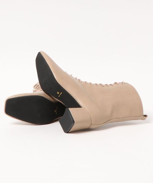 natural couture（ナチュラルクチュール）の「レディレースアップブーツ（その他シューズ・レディース・ブラック/ベージュ・MEDIUM/LARGE）」の4枚目の写真