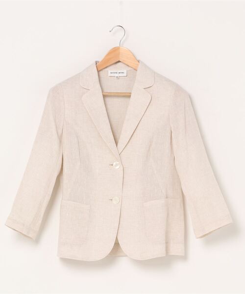 HANAE MORI(ハナエモリ)の「【HANAE MORI】先染ピンヘッド ジャケット(その他アウター・レディース・ベージュ/ブルー・40/38)」の2枚目の写真