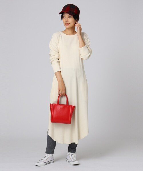 洗える ウーリーワッフルロングワンピース ワンピース Untitled アンタイトル のファッション