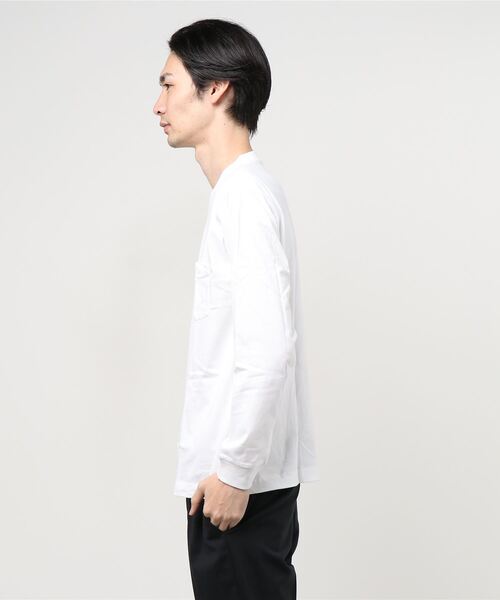 HANES(ヘインズ)の「【Hanes/ヘインズ】 BEEFY LONG SLEEVE ポケットTシャツ 1P クルーネック Tシャツ(Tシャツ/カットソー・メンズ・ホワイト/ブラック/グレー/ネイビー・L/M/XL)」の5枚目の写真