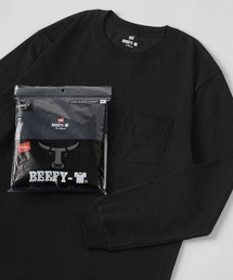 【Hanes/ヘインズ】 BEEFY LONG SLEEVE　ポケットTシャツ 1P クルーネック Tシャツ