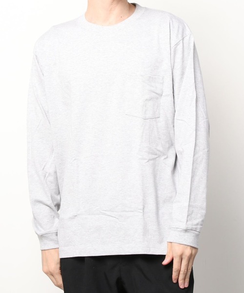 HANES(ヘインズ)の「【Hanes/ヘインズ】 BEEFY LONG SLEEVE ポケットTシャツ 1P クルーネック Tシャツ(Tシャツ/カットソー・メンズ・ホワイト/ブラック/グレー/ネイビー・L/M/XL)」の8枚目の写真