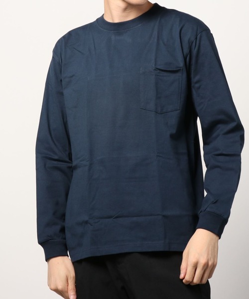 HANES(ヘインズ)の「【Hanes/ヘインズ】 BEEFY LONG SLEEVE ポケットTシャツ 1P クルーネック Tシャツ(Tシャツ/カットソー・メンズ・ホワイト/ブラック/グレー/ネイビー・L/M/XL)」の7枚目の写真