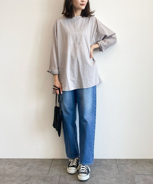 earth music&ecology(アースミュージックアンドエコロジー)の「バックスリットシャツチュニック *(Tシャツ/カットソー・レディース・アイボリー/ライトグレー/ブラック/モカ・FREE)」の10枚目の写真