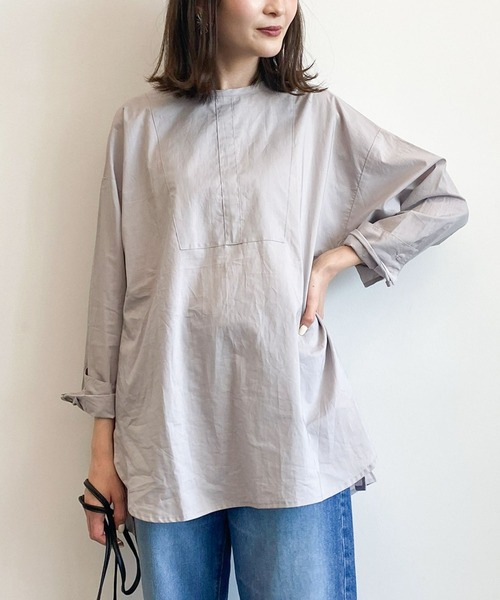 earth music&ecology(アースミュージックアンドエコロジー)の「バックスリットシャツチュニック *(Tシャツ/カットソー・レディース・アイボリー/ライトグレー/ブラック/モカ・FREE)」の11枚目の写真