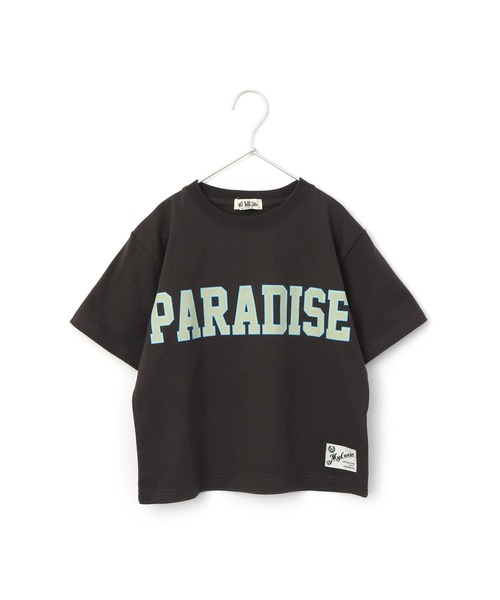 MAKE YOUR DAY（メイクユアデイ）の「PARADISE Tシャツ■80～140cm（Tシャツ/カットソー・キッズ・チャコールグレー/ベージュ/ブラウン・90/100/110/120/80/130/140）」の4枚目の写真