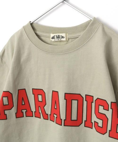 MAKE YOUR DAY（メイクユアデイ）の「PARADISE Tシャツ■80～140cm（Tシャツ/カットソー・キッズ・チャコールグレー/ベージュ/ブラウン・90/100/110/120/80/130/140）」の19枚目の写真