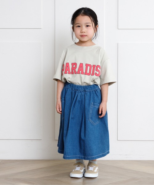 MAKE YOUR DAY（メイクユアデイ）の「PARADISE Tシャツ■80～140cm（Tシャツ/カットソー・キッズ・チャコールグレー/ベージュ/ブラウン・90/100/110/120/80/130/140）」の13枚目の写真