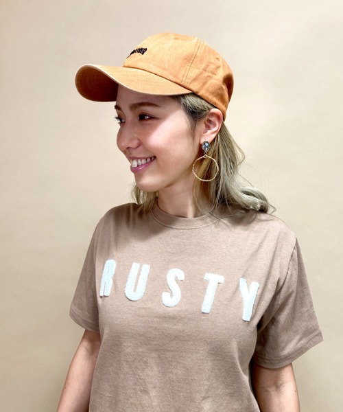 RUSTY(ラスティ)の「RUSTY/ラスティ― スマイリーバックプリントTシャツ 921504(Tシャツ/カットソー・レディース・ホワイト/ブラック/ベージュ/パープル・M/L)」の17枚目の写真