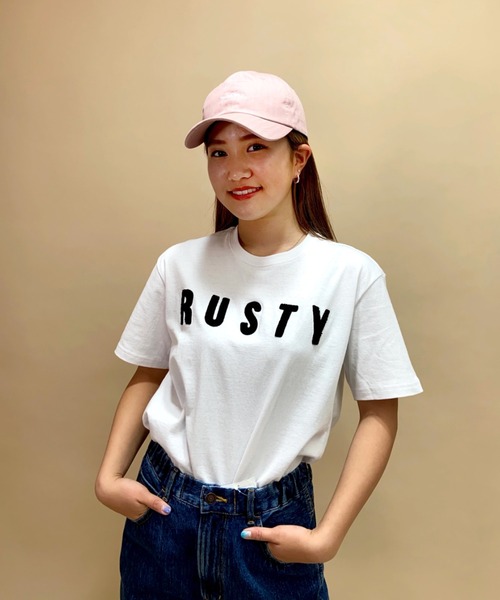 RUSTY(ラスティ)の「RUSTY/ラスティ― スマイリーバックプリントTシャツ 921504(Tシャツ/カットソー・レディース・ホワイト/ブラック/ベージュ/パープル・M/L)」の10枚目の写真