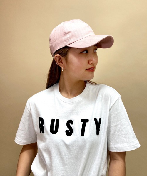 RUSTY(ラスティ)の「RUSTY/ラスティ― スマイリーバックプリントTシャツ 921504(Tシャツ/カットソー・レディース・ホワイト/ブラック/ベージュ/パープル・M/L)」の12枚目の写真