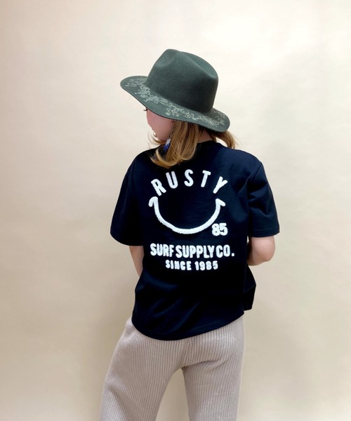 RUSTY/ラスティ― スマイリーバックプリントTシャツ 921504（T