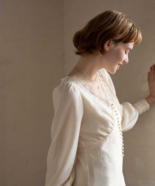 mangata（モンガータ）の「Vintage chic dress（ワンピース・レディース・アイボリー・FREE）」の4枚目の写真