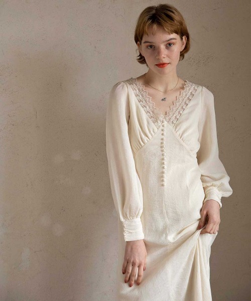 mangata（モンガータ）の「Vintage chic dress（ワンピース・レディース・アイボリー・FREE）」の12枚目の写真