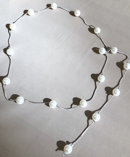 SPIGA（スピーガ）の「パール付チェーンベルト（ベルト・レディース・ホワイト・FREE）」の2枚目の写真