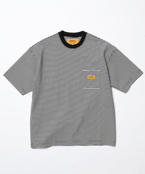 UNIVERSAL OVERALL（ユニバーサルオーバーオール）の「【別注】 ＜UNIVERSAL OVERALL(ユニバーサルオーバーオール）＞ 1POC BORDER TEE/Tシャツ（Tシャツ/カットソー・メンズ・ブラウン/その他1/ホワイト・S/M/L/XL）」の2枚目の写真