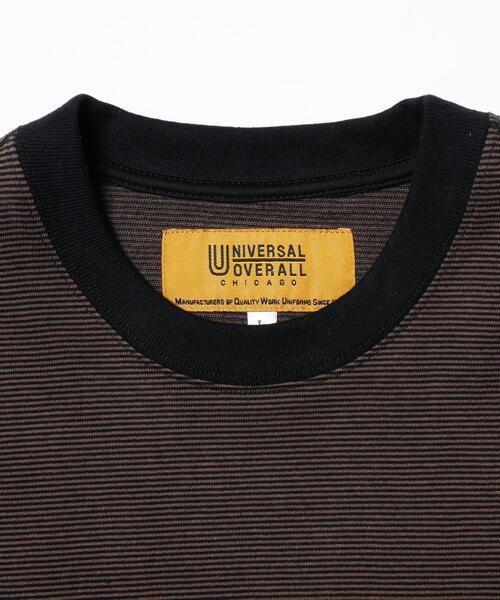 UNIVERSAL OVERALL（ユニバーサルオーバーオール）の「【別注】 ＜UNIVERSAL OVERALL(ユニバーサルオーバーオール）＞ 1POC BORDER TEE/Tシャツ（Tシャツ/カットソー・メンズ・ブラウン/その他1/ホワイト・S/M/L/XL）」の7枚目の写真