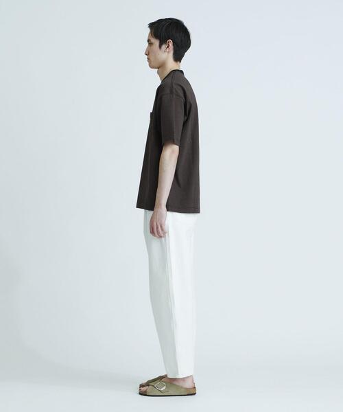 UNIVERSAL OVERALL（ユニバーサルオーバーオール）の「【別注】 ＜UNIVERSAL OVERALL(ユニバーサルオーバーオール）＞ 1POC BORDER TEE/Tシャツ（Tシャツ/カットソー・メンズ・ブラウン/その他1/ホワイト・S/M/L/XL）」の6枚目の写真