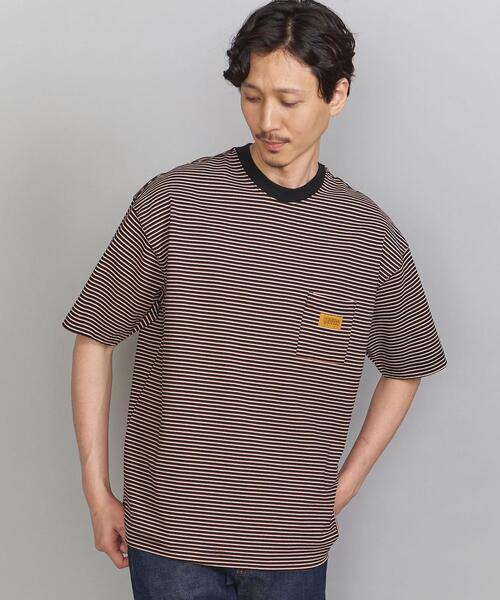 UNIVERSAL OVERALL（ユニバーサルオーバーオール）の「【別注】 ＜UNIVERSAL OVERALL(ユニバーサルオーバーオール）＞ 1POC BORDER TEE/Tシャツ（Tシャツ/カットソー・メンズ・ブラウン/その他1/ホワイト・S/M/L/XL）」の15枚目の写真