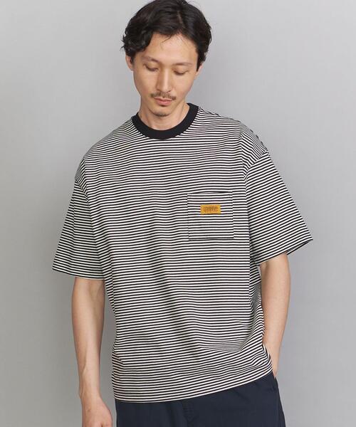 UNIVERSAL OVERALL（ユニバーサルオーバーオール）の「【別注】 ＜UNIVERSAL OVERALL(ユニバーサルオーバーオール）＞ 1POC BORDER TEE/Tシャツ（Tシャツ/カットソー・メンズ・ブラウン/その他1/ホワイト・S/M/L/XL）」の16枚目の写真