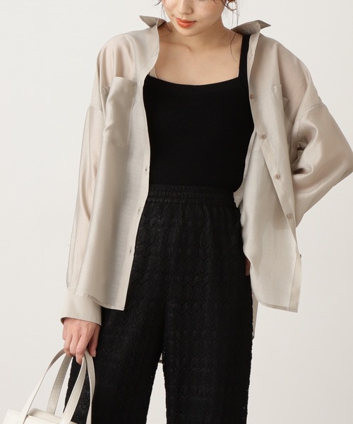 N.(N. Natural Beauty Basic)(エヌエヌナチュラルビューティーベーシック)の「アゼニットキャミタンクトップ(タンクトップ・レディース・ブラック/ホワイト/ベージュ/ライトグリーン・MEDIUM)」の2枚目の写真