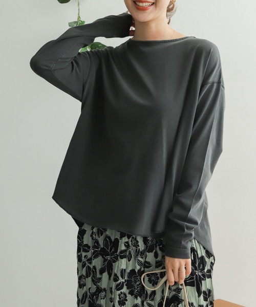 URBAN RESEARCH DOORS（アーバンリサーチドアーズ）の「ガーメントダイカットロングスリーブ（Tシャツ/カットソー・レディース・ブラック/オフホワイト/グレー系その他/イエロー・ONE）」の12枚目の写真